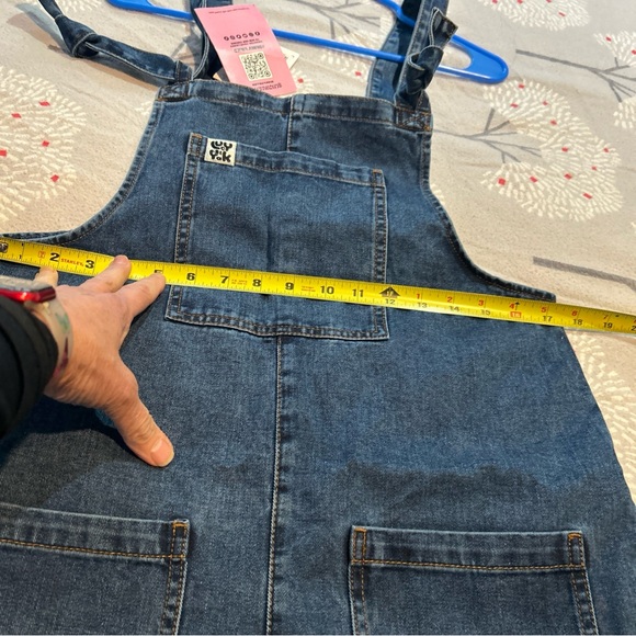 Lucy & Yak Denim Dungarees Jumpsuit Sz 6 ORGANIC LOOSE FIT Y2k Overalls New - Picture 6 of 7